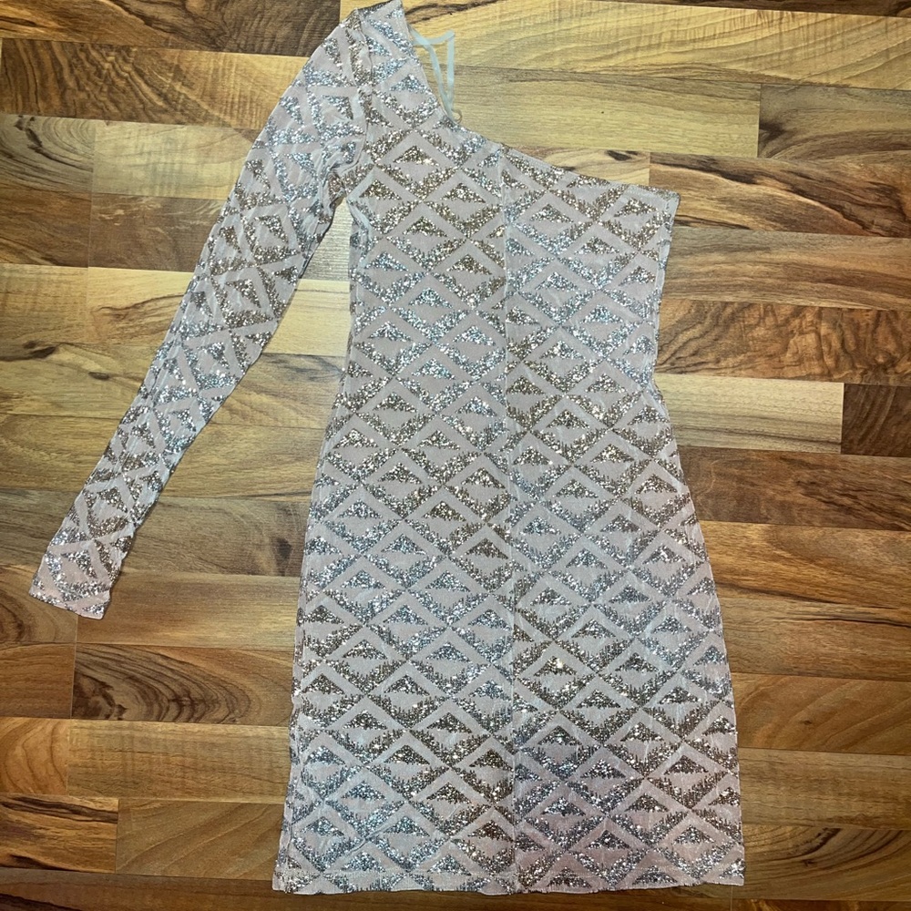 Gold mini dress